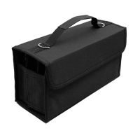 【CW】 80 Slots Large Capacity Folding Marker Pen Case Art Markers Pen Storage Carrying Bag Durable Sketch Tools Organizer Black