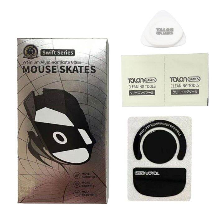 1Set TALONGAMES Glass Mouse Skates Stickers Mouse Feet Pad Glides