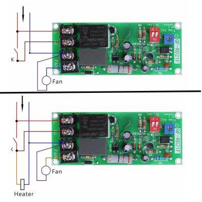 Ac100v-220V นาฬิกาจับเวลาปรับได้รีเลย์ควบคุมปิดบอร์ดสวิทช์ดีเลย์สำหรับพัดลมดูดอากาศ