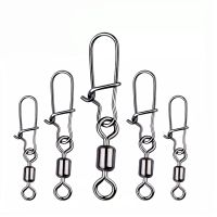 ✽ 5/100PCS Pike Fishing Accessories Connector Pin Bearing Rolling Swivel Stainless Steel Snap Fishhook Lure Swivels Tackle