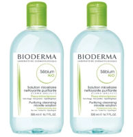 Bioderma Sebium H2O สำหรับผิวมัน ผิวผสม (สีเขียว 2 ขวด x 500ml.)