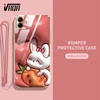 VRQR เคสป้องกันโทรศัพท์3D เอฟเฟกต์ภาพสำหรับSamsung Galaxy A04 A04E  าร์ตูนไดโนเสาร์กระต่ายน่ารักซิลิโคนแบบนุ่มเคสป้องกัน TPU สายคล้อง