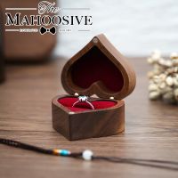 【hot】▬✒┋  ring box for wedding ceremony Wood Jewelry Engagement Storage Proposal Holder Rustic Wedding