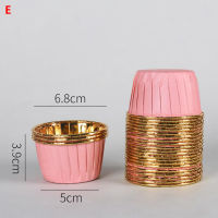 Jingg 50pcs Large 5039อลูมิเนียมฟอยล์ห่อกระดาษ GOLD Cupcake Liner baking CUP