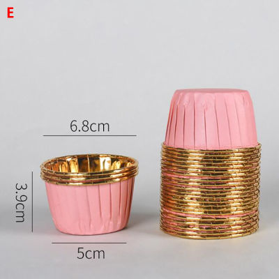 50Pcs Large 5039 Aluminum Foil Wrapper Paper Gold Cupcake Liner Baking Cup