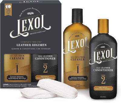 Lexol Leather Conditioner and Leather Cleaner, Use On Car Leather, Leather Apparel, Furniture, Shoes, Bags, and Accessories. Trusted Since 1933 - Lexol Complete Leather Care Kit, 16.9 oz Bottles