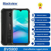 Blackview  BV5900 โทรศัพท์กันน้ำ 5.7 นิ้ว NFC 4 GLTE โทรศัพท์มือถือ Android 9.0 พาย 3 GB 32 GB 5580 mAh กันน้ำได้ในโทรศัพท์มือถือ 5.7 ″ NFC 4 GLTE