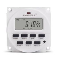 SINOTIMER 12V รายสัปดาห์7วันตั้งโปรแกรมได้ระบบควบคุมเครื่องจับเวลาระบบรีเลย์สวิตช์เวลาดิจิตอลสำหรับเครื่องใช้ไฟฟ้า8เปิด/ปิด