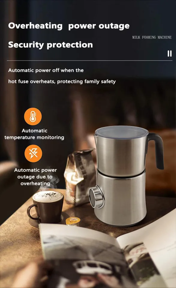 900ml automatic milk foam machine 304 stainless steel coffee machine Home milk  foam machine Hot and cold adjustable magnetic heating system Small roaster