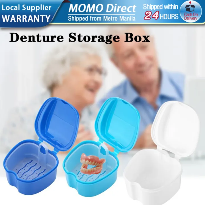 Denture Storage Box Denture Shower Box Denture Box Denture Cleaning Box with Hanging Net Lazada PH