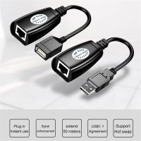 USB 2.0 Extension RJ45 Extender Adapter Up To 150ft Using CAT5/CAT5E/6 RJ45 Lan Network Ethernet Repeater Cable  USB Network Adapters