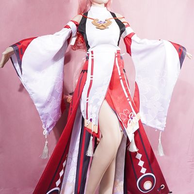❡ wannasi694494 Yae Costume Genshin Uniform Wig Anime Chinese Costumes for Game