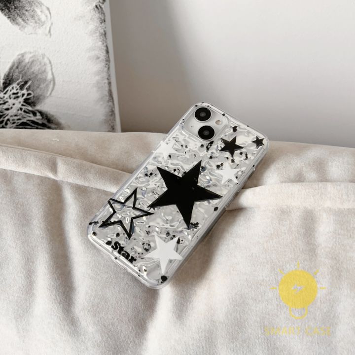 for-เคสไอโฟน-14-pro-max-shining-star-black-silver-เคส-phone-case-for-iphone-14-pro-max-plus-13-12-11-for-เคสไอโฟน11-ins-korean-style-retro-classic-couple-shockproof-protective-tpu-cover-shell