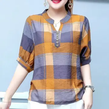 Womens Short Sleeve Linen Blouse - Best Price in Singapore - Dec