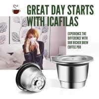 Stainless Steel Refillable Coffee Espresso Capsules, Reusable Coffee Pods for I Cafilas Refillable Coffee Filters