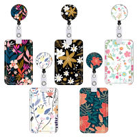 ID Card Holder Business School Supplies Office Neck Exhibition Double Sided Easy-open Floral Buttons