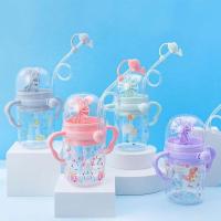 250ml Water Bottle Infant Cup Children Whale Sprays Water For Baby Learn Feeding Juice Milk Bottles Kids Cups With String