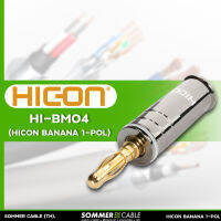 Hicon Banana HI-BM04 หัวสัญญาณคุณภาพดีจากเยอรมนี Gold Plated Speaker Banana Plugs