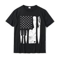 Chef Knife T Shirt Patriotic Easter US Flag Shirt Cotton Tops T Shirt Print On Sale Casual T Shirt