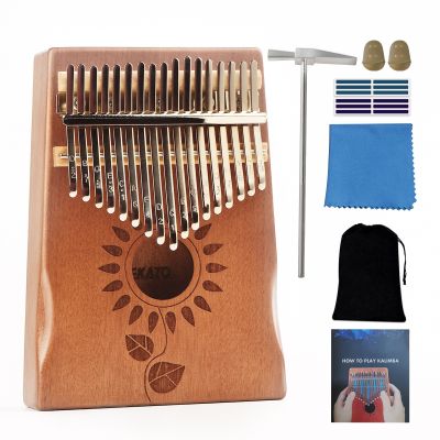 【YF】 Kalimba Thumb 17 Keys Music Machines Kid Musical Pianos with Book