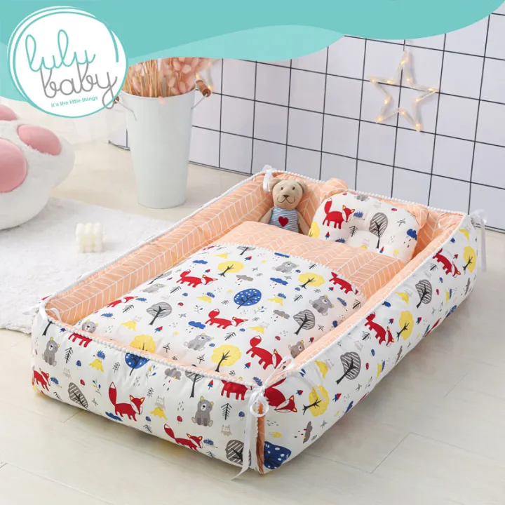 Lulubabyph Portable Baby Bed Lounger Reversible Forrest Fox Lazada PH