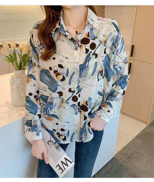 rehin-women-s-top-atumn-new-korean-rafiti-unique-partten-pint-long-sleeved-shirt-lapel-elegant-blouse