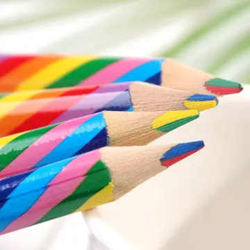 4pcs/pack Kawaii 4 Color Concentric Rainbow Pencil Crayons Colored