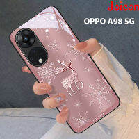 ใหม่เคสโทรศัพท์กวางแก้วสำหรับ A98 OPPO 5G/A78 5G/A77S/A57 4G/Reno 10 10Pro 5G เคส3D กระจกเทมเปอร์เหลวเคสเลนส์กล้องฝาหลังกันกระแทกป้องกัน