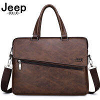 JEEP BULUO Mens Briefcase Office Business Tote Bag 14 Inch Laptop Bag Leather File Hot Messenger Bags