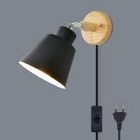 YOOE Nordic Indoor Wall lamp E27 Wooden 6 Colors EUUL Plug With Blub Wall lights For home bedroom Living room Aisle Sconce Dec