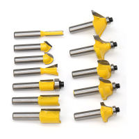 12pcs 8mm Shank Milling Cutter Router Bit Set Wood Cutters Carbide Milling Trimming Carving Cutting Tools For Wood Woodworking