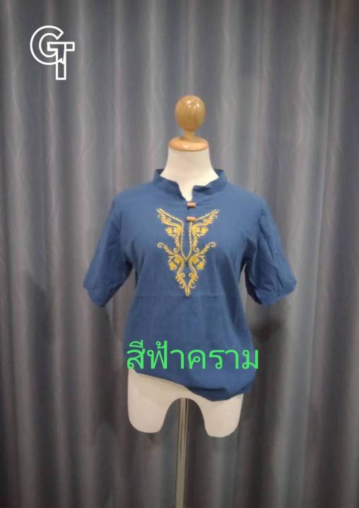 เสื้อม่อฮ่อม-คอจีน-วินเทจ