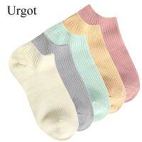 【Sock shop】Urgot 5คู่ผู้หญิง39; S ถุงเท้าผ้าฝ้ายแท้เข็มคู่ฤดูใบไม้ผลิฤดูร้อนถุงเท้าผ้าฝ้ายลูกอมสีหญิงถุงเท้าเรือ Calcetines Mujer