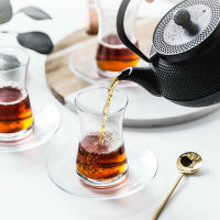 INS Hot PASABAHCE Brand Turkey Scented Black Tea Cup Matched Saucer Sets Coffee House Teacup Mug Espresso Shot Glass Wholesale