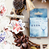 56packs Foggy Forest Elk Animal Stickers Flakes Scrapbooking School Notebook Album Diary Decor Student Stationery free shipping