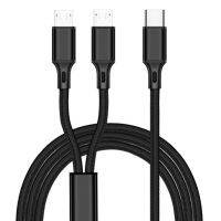 1ถึง2 Type-C เพื่อตัวแยกสัญญาณ Micro USB ไนลอนสายอะแดปเตอร์สำหรับการชาร์จโทรศัพท์สองเครื่องพร้อมกัน