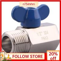 N73VHRHM 1/2 "ลูกบอลขนาดเล็กวาล์ว304สแตนเลสตัวเมีย X ตัวผู้จุกวาล์วแก๊ส NPT เกลียวสีเงินปิดน้ำ