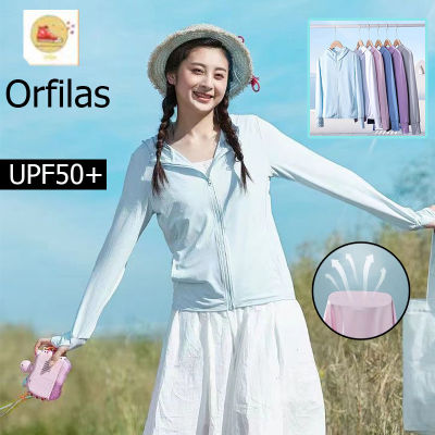 Orfilas 2023 ผู้หญิงฤดูร้อนระบายอากาศแขนยาวเสื้อผ้าป้องกันแสงแดด UPF50 + เสื้อผ้าป้องกันแสงแดดสุภาพสตรีแจ๊กเก็ต 4Colors