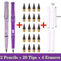 26 Pcs/Set Eternal Pencil Art Sketch Color Kawaii Infinity Pencils No Sharpening for Girl School Supplies Stationery Gifts Pens