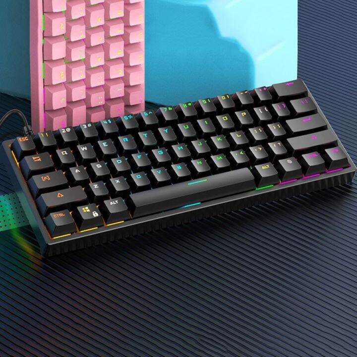 GBRPUW 1PC Universal Notebook Desktop 61 Keys Blue Switch Illuminated