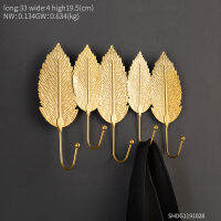 Nordic Home Decoration Metal Hooks 5pcs Golden Leaf Model Minimalist Wall Key Holder Wall Decoration Hooks for Hanging Gifts