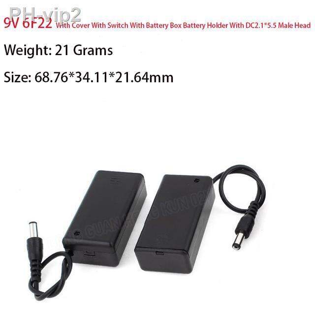 1pcs-9v-6f22-power-battery-box-9v-battery-holder-buckle-with-cable-cover-switch-dc-head-2-1x5-5-male-6f22battery-storage-box