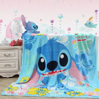 พร้อมส่ง ผ้าห่ม ผ้าฟลีซ ผ้าสักหลาด แบบนิ่ม ลายการ์ตูน Stitch อเนกประสงค์ 150x200