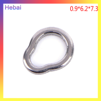 Hebai 10pcs แหวนตกปลาของแข็งไร้รอยต่อเหล็กตกปลาหมุน Connector fishhooks