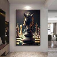 Nordic หมากรุก Checkmate ผ้าใบโปสเตอร์และพิมพ์ภาพวาดบทคัดย่อ Wall Art รูปภาพสำหรับห้องนั่งเล่นโมเดิร์น Office ตกแต่งภายในใหม่0811