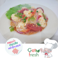 Get Fresh โมเดลอาหารปลอม,อาหารปลอม, ยำวุ้นเส้นทะเลปลอม  ,Food Model    ขนาดเท่าของจริง เกรดสวยสมจริงน่าทาน