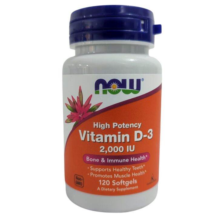 Now High Potency Vitamin D3 2000 IU (120 Softgels) Lazada PH
