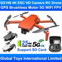 ZLRC โดรนบังคับ FPV SG108พร้อมกล้อง4K ESC HD แบบมืออาชีพมอเตอร์ไร้แปรง GPS 5G ของเล่นเครื่องบินสี่ใบ WIFI การ์ดสนับสนุน SD VS SG906