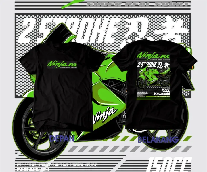 Kaos Baju Distro 2 STROKE ORIGINAL KAWASAKI NINJA 150 RR OLD SUPER KIPS