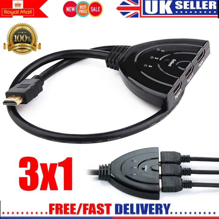 Kalaini 1080P HD TV Adapter Cable 3 Port Multi Display